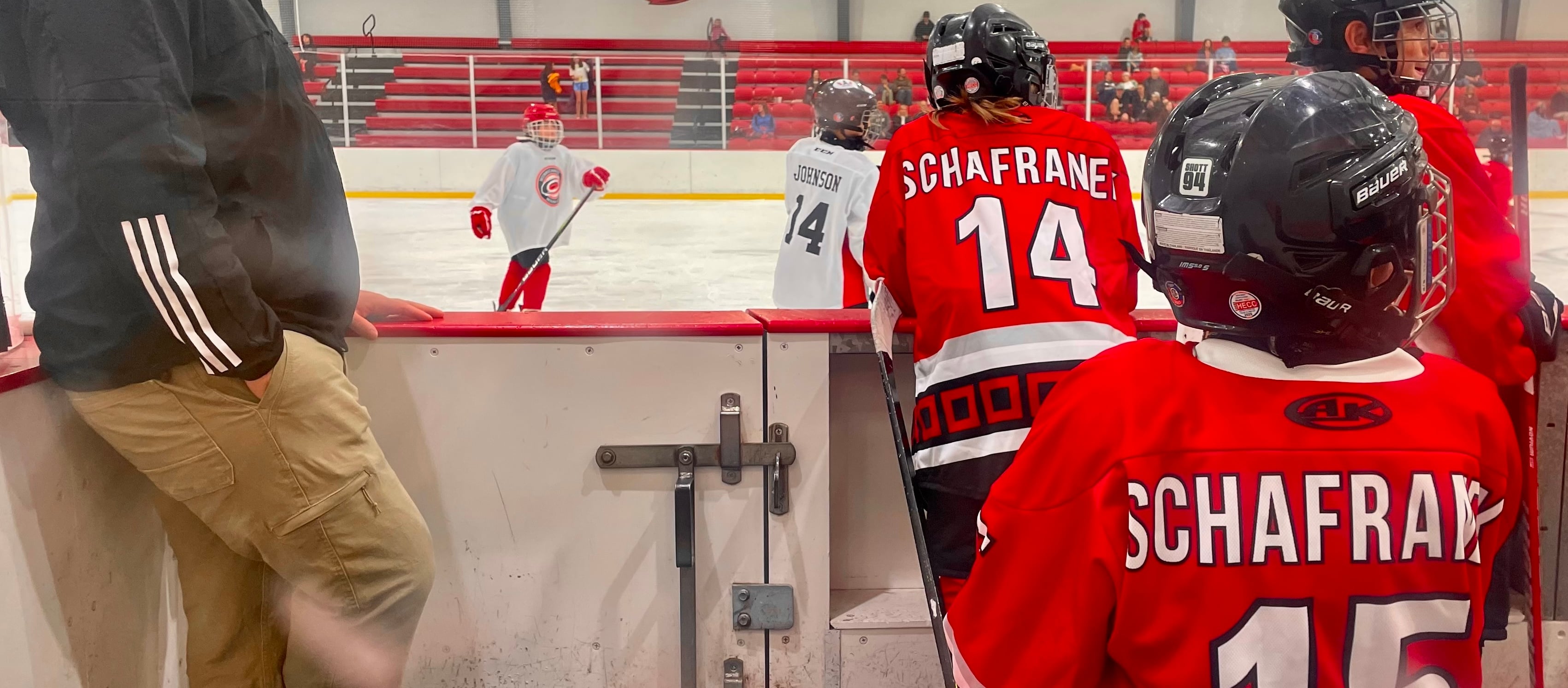 Hockey skates on the ice